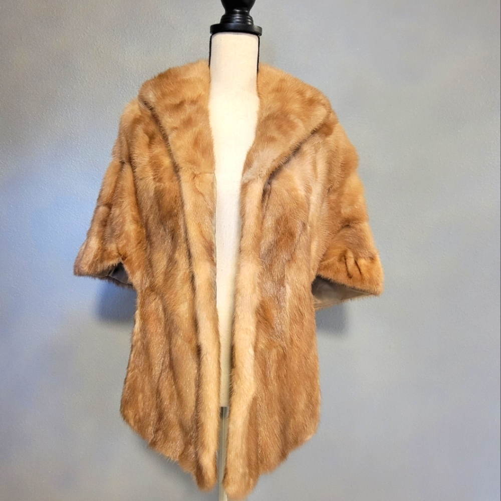 Vintage mink fur shawl/cape